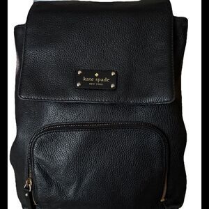 Kate Spade Black Leather Backpack